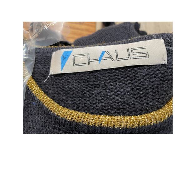 Vintage Fairy Grunge Sweater Floral Embroidered Beaded Fringe Bells Granny Large - Picture 10 of 10